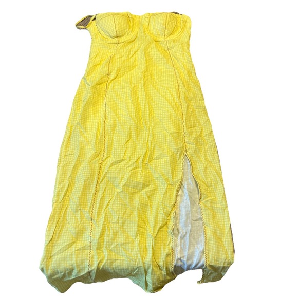 NWT ViX By Paula Hermanny Bodycon Midi Dress Yellow Women's Size Medium - Picture 7 of 14